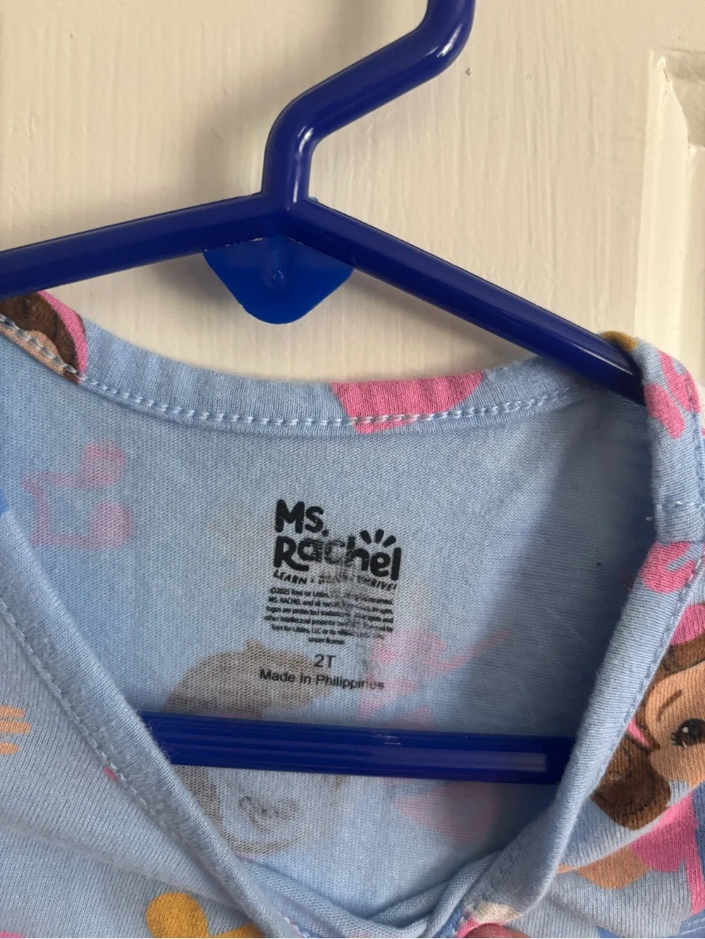 Ms. Rachel Light Blue Pink Brown Yellow Kids Dress